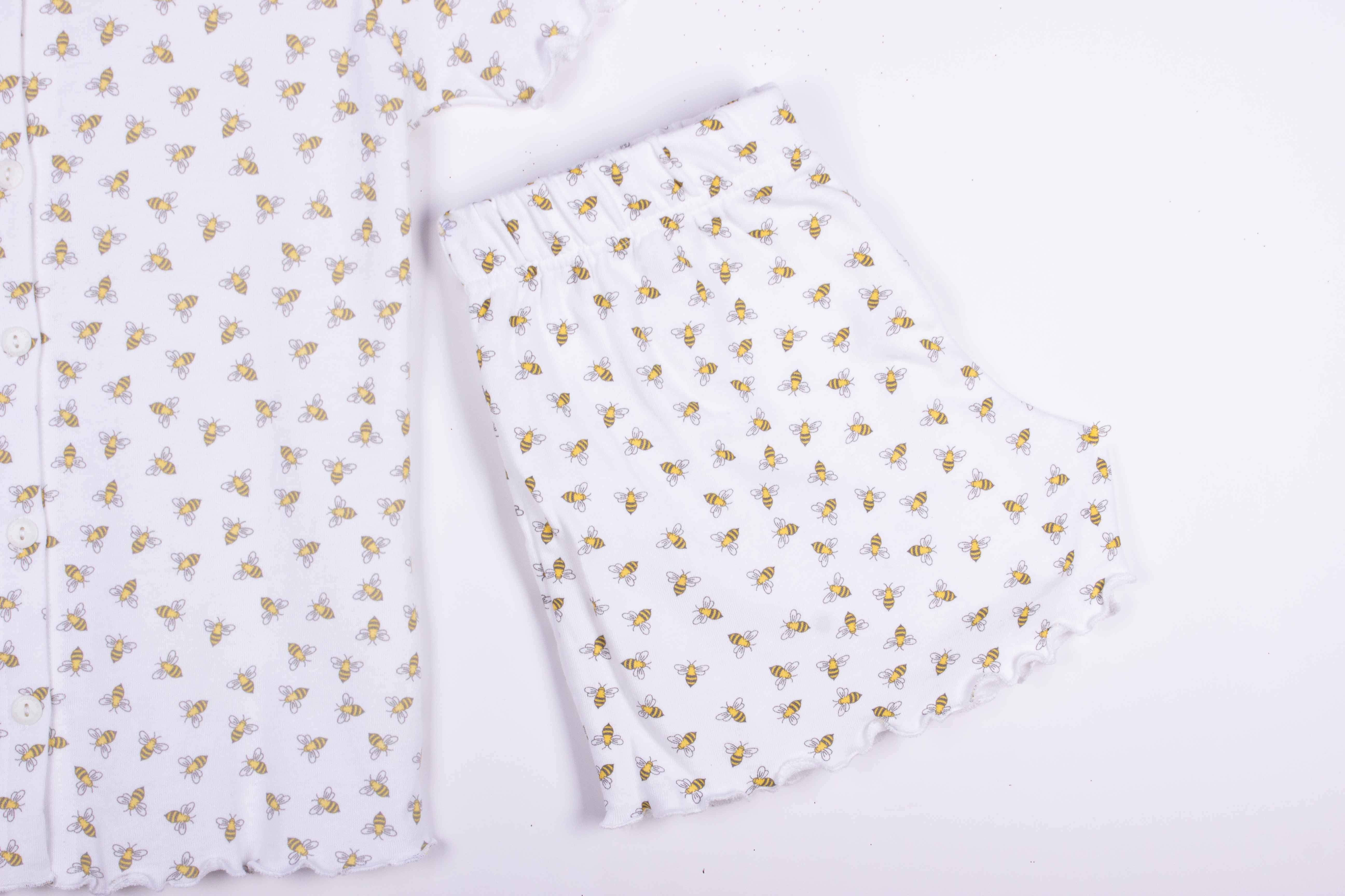 Tiny Bees Cute Button Up Shorts