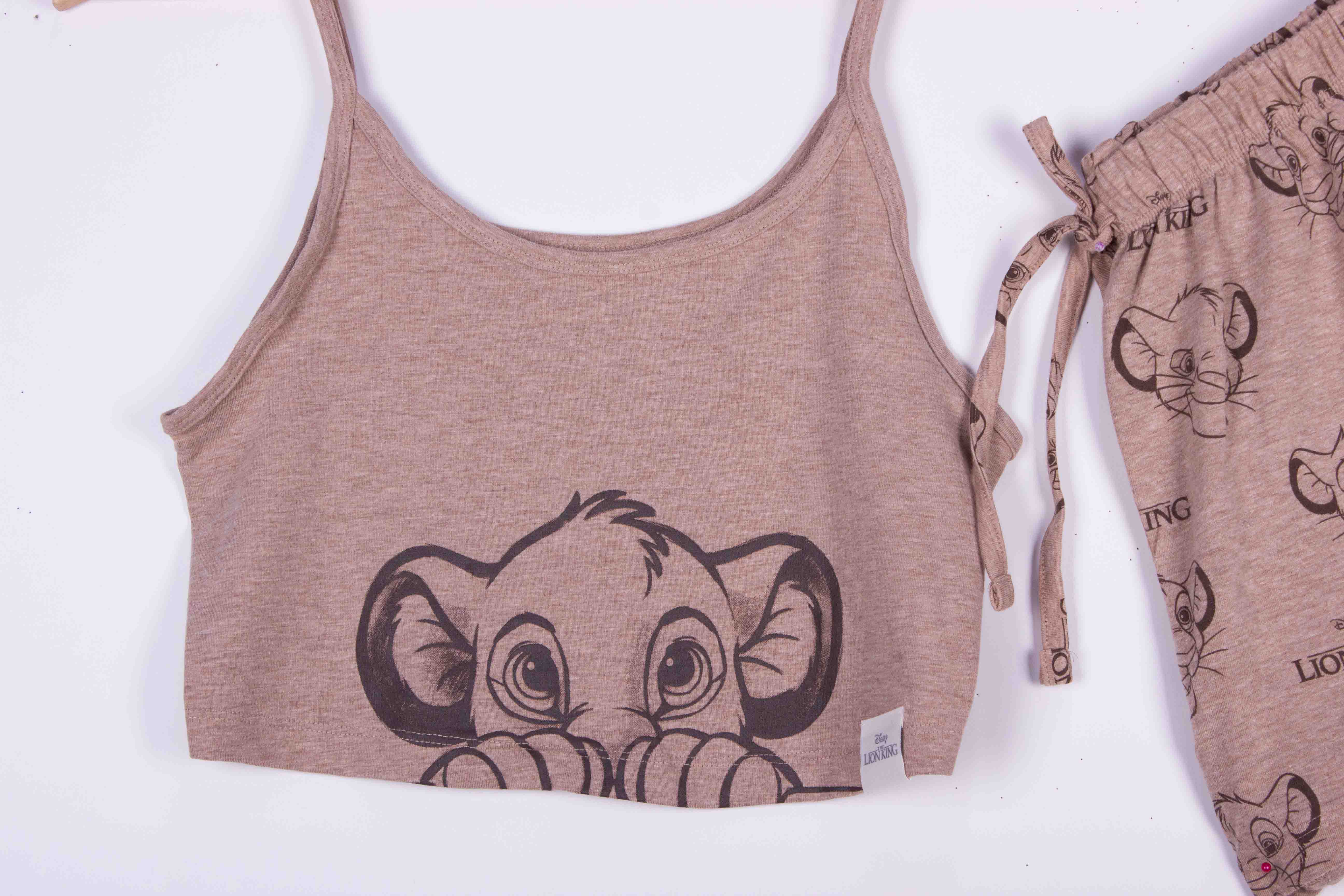 Peeking Simba Cute Tank-Crop Shorts