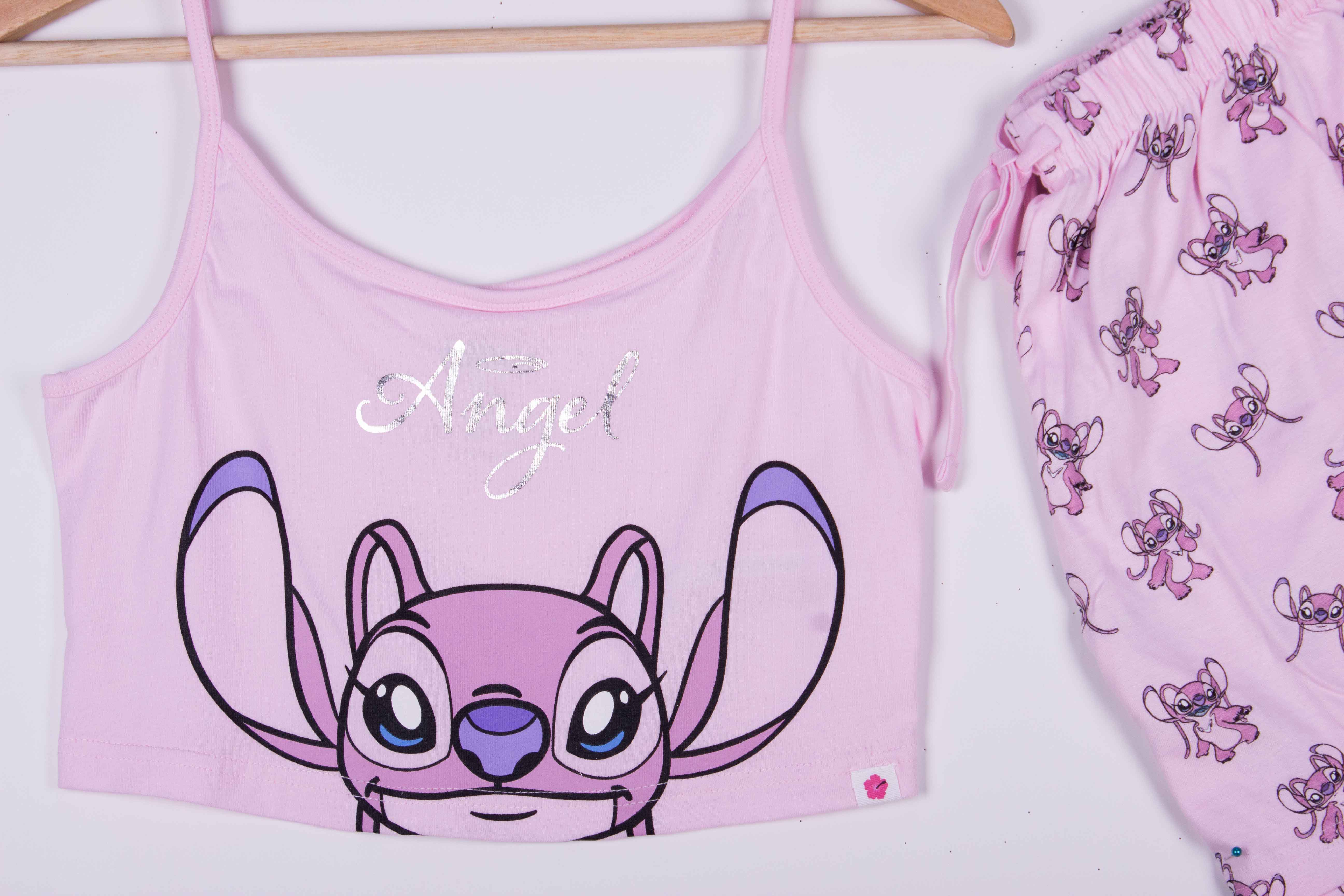 Sweet Pink Angel Tank-Crop Shorts