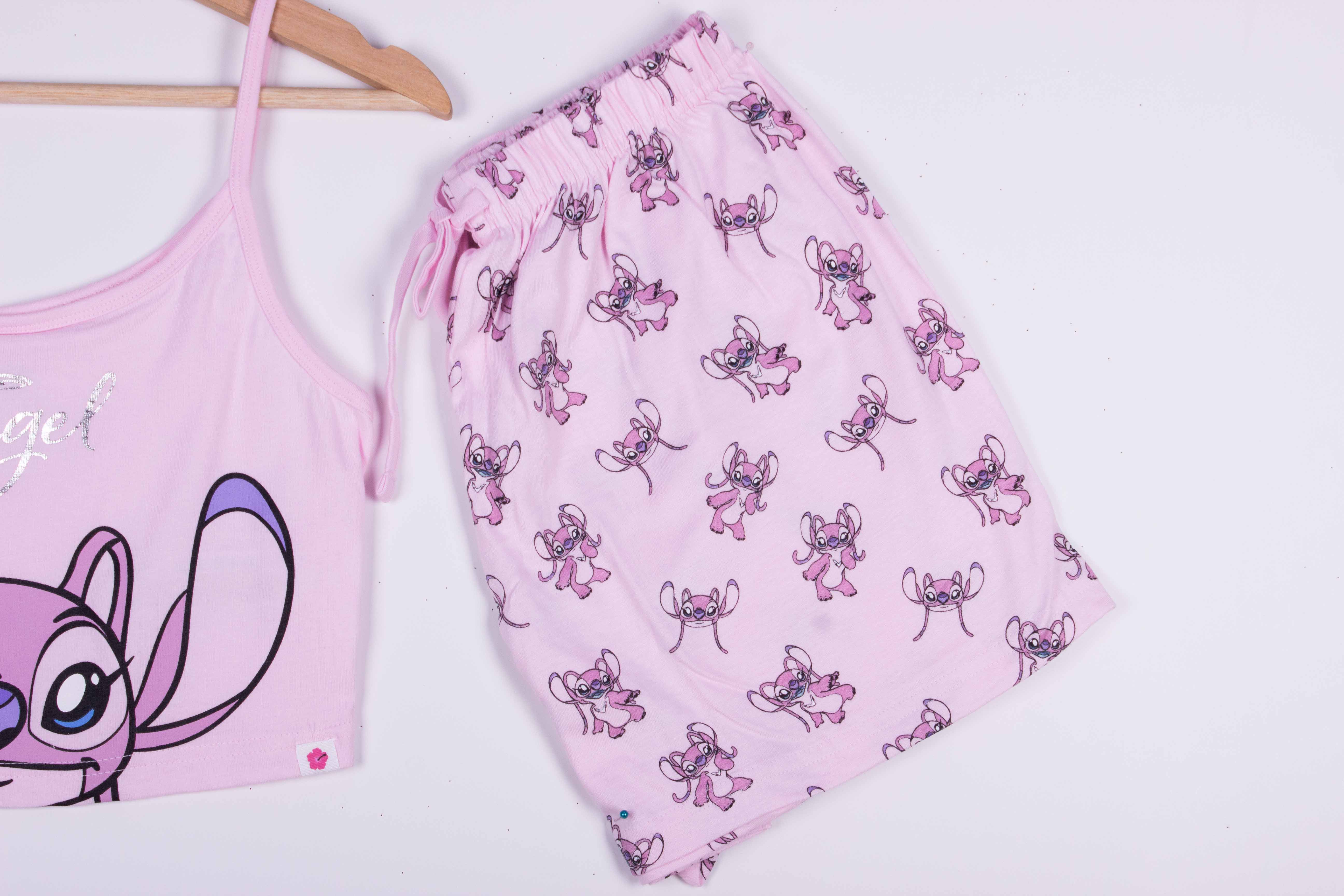 Sweet Pink Angel Tank-Crop Shorts