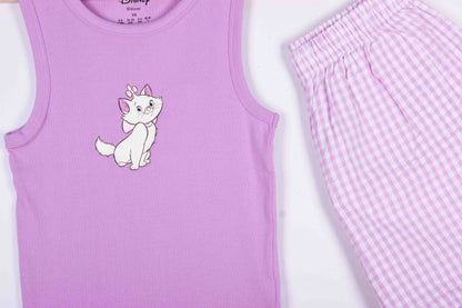 Purple Check Simple Marie Cat Shorts
