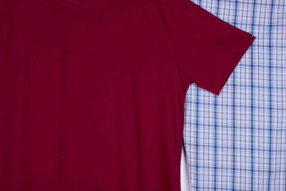Burgundy, Blue Checkered (Soft - NEW Color)