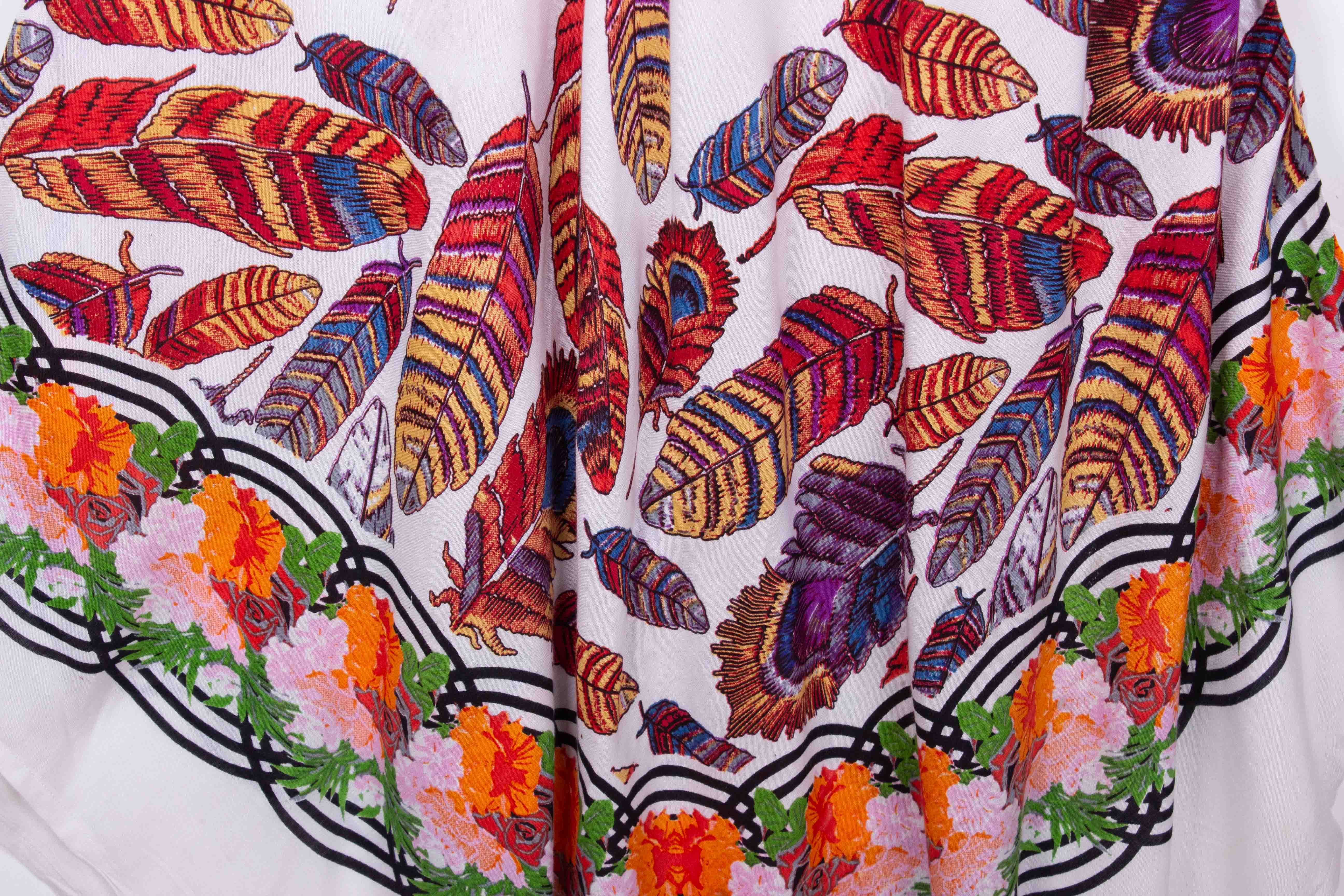 Feather Boho Dress (Soft Cotton)