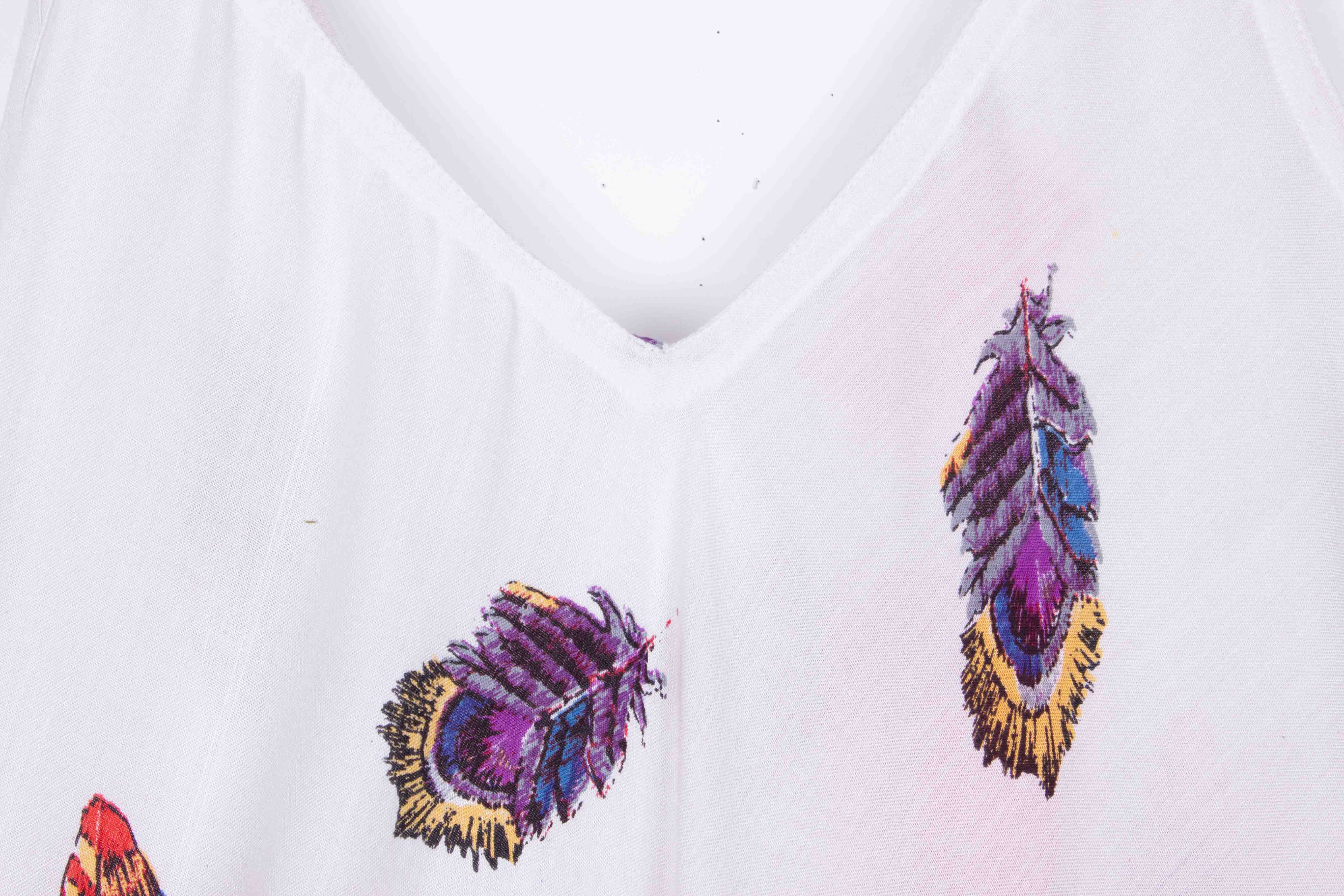 Feather Boho Dress (Soft Cotton)