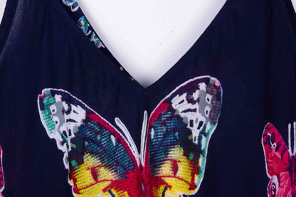 Navy Blue Butterfly Dress (Soft Cotton)