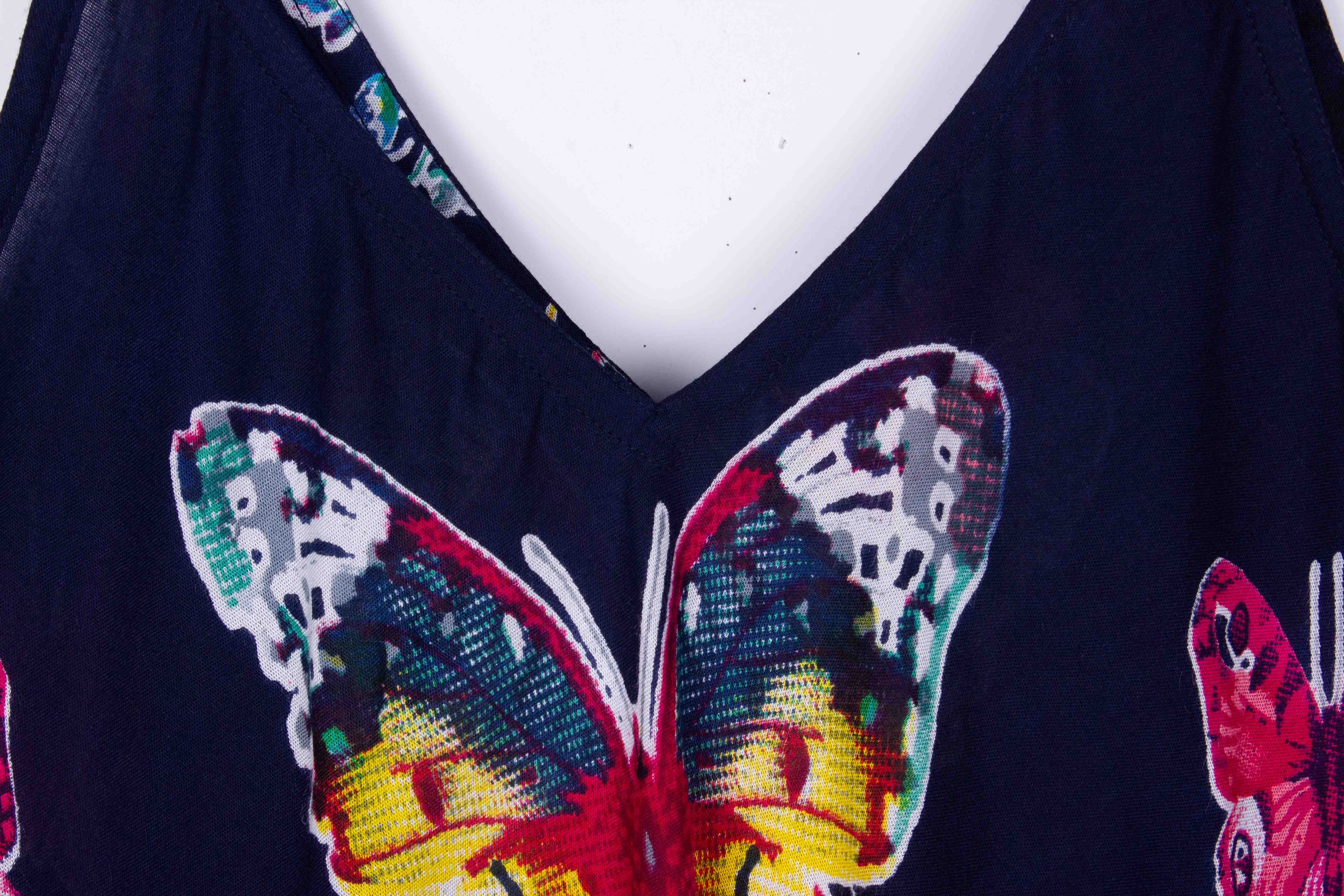 Navy Blue Butterfly Dress (Soft Cotton)