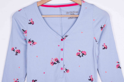 Blue Foral Softness (Jumpsuit - Onesie)