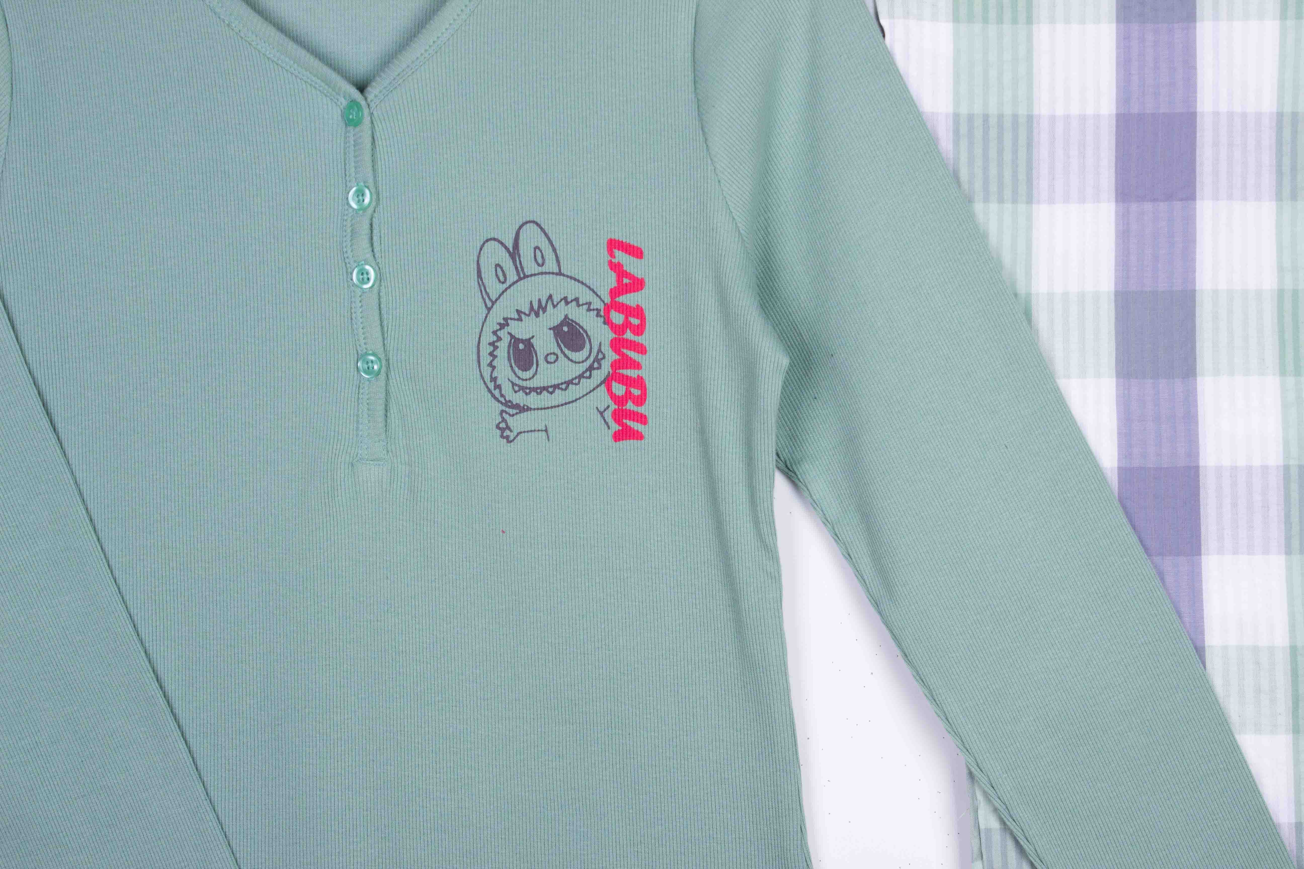 Labubu Minty Plaid