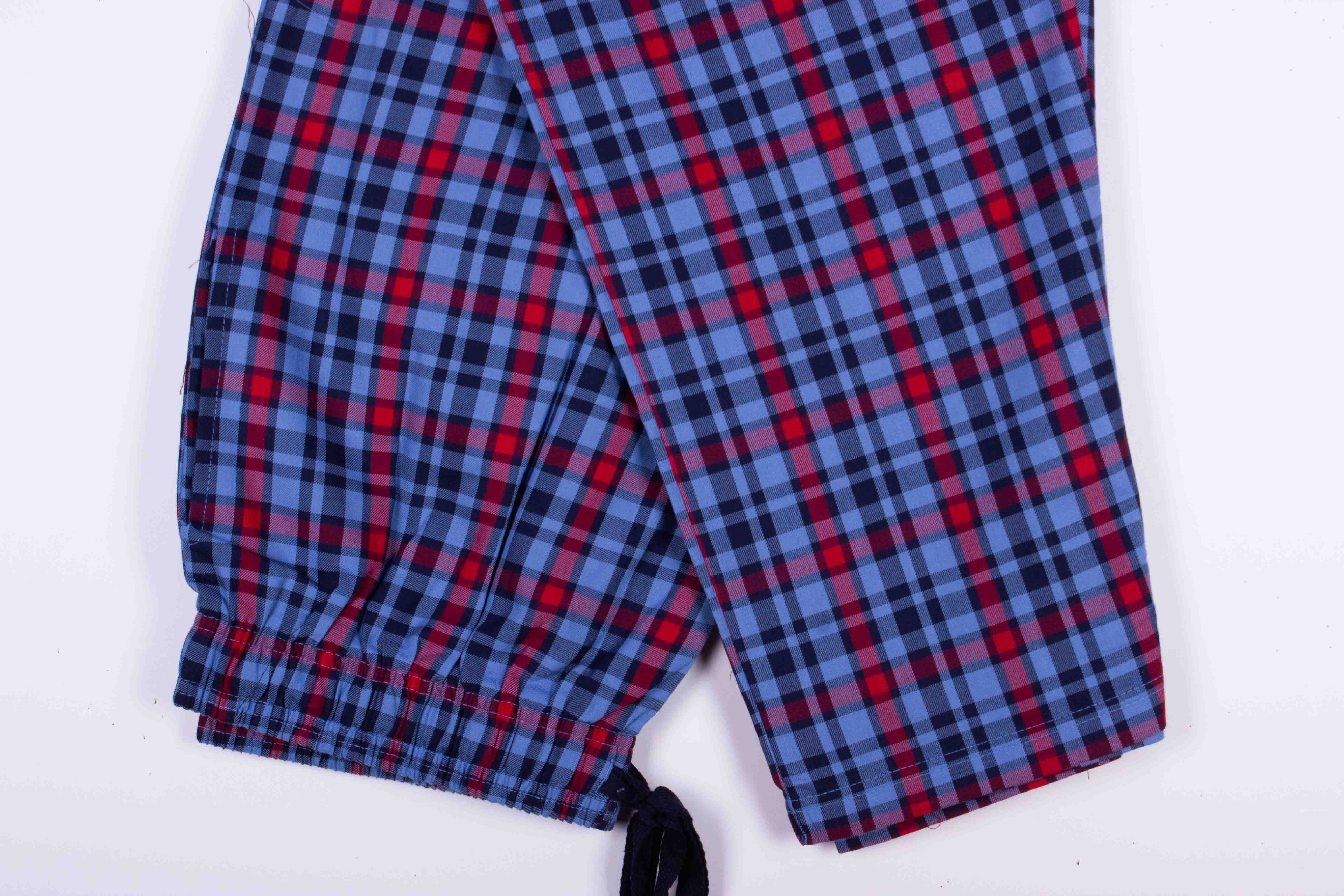 Blue and Red Plaid Polyester