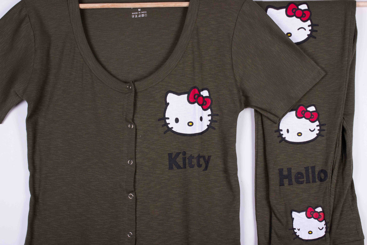 Olive Hello Kitty Tights