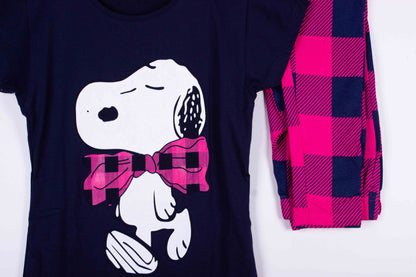 Snoopy Plaid Bow Tights