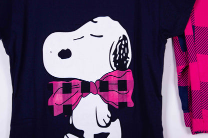 Snoopy Plaid Bow Tights