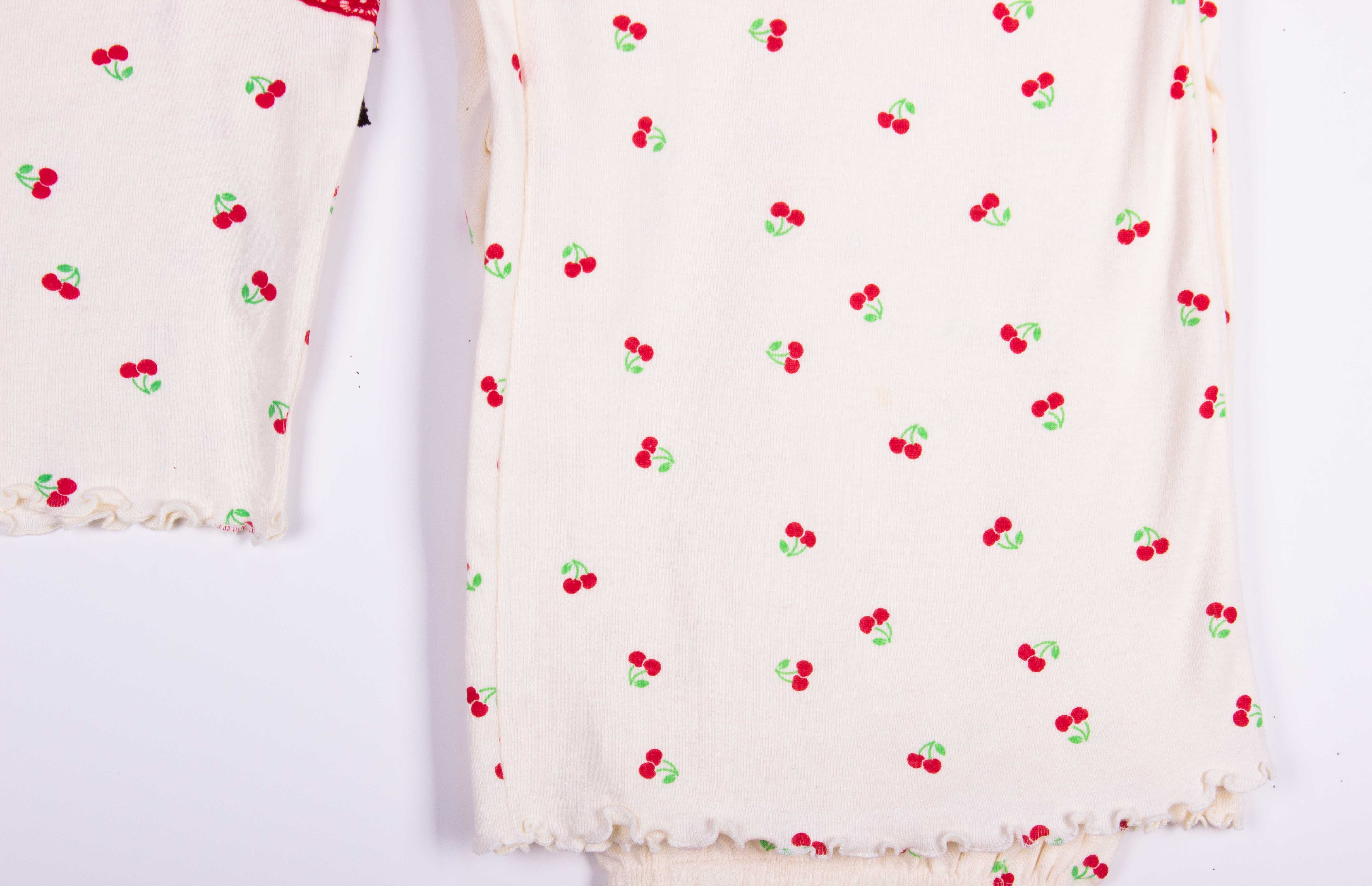Cherry Lace Cream Tank Top Bell Bottoms