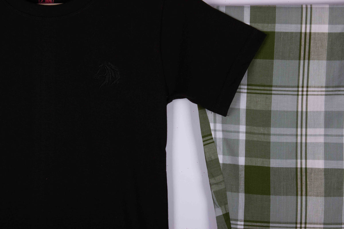 Black Olive White Plaid