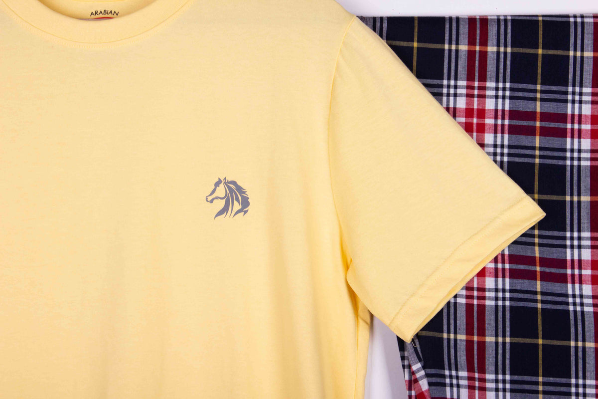 Butter Yellow Navy Red Tartan Plaid