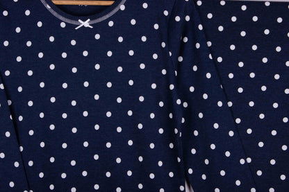 Soft Navy All-Over Polka Dots