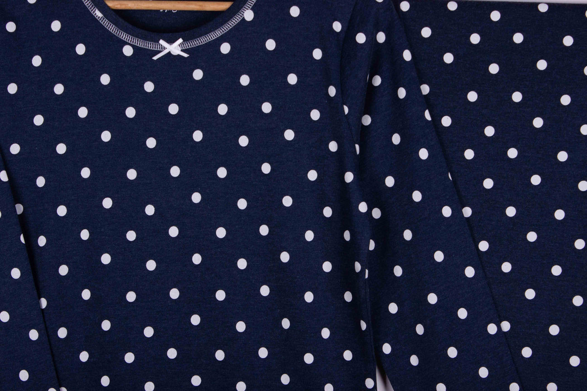 Soft Navy All-Over Polka Dots