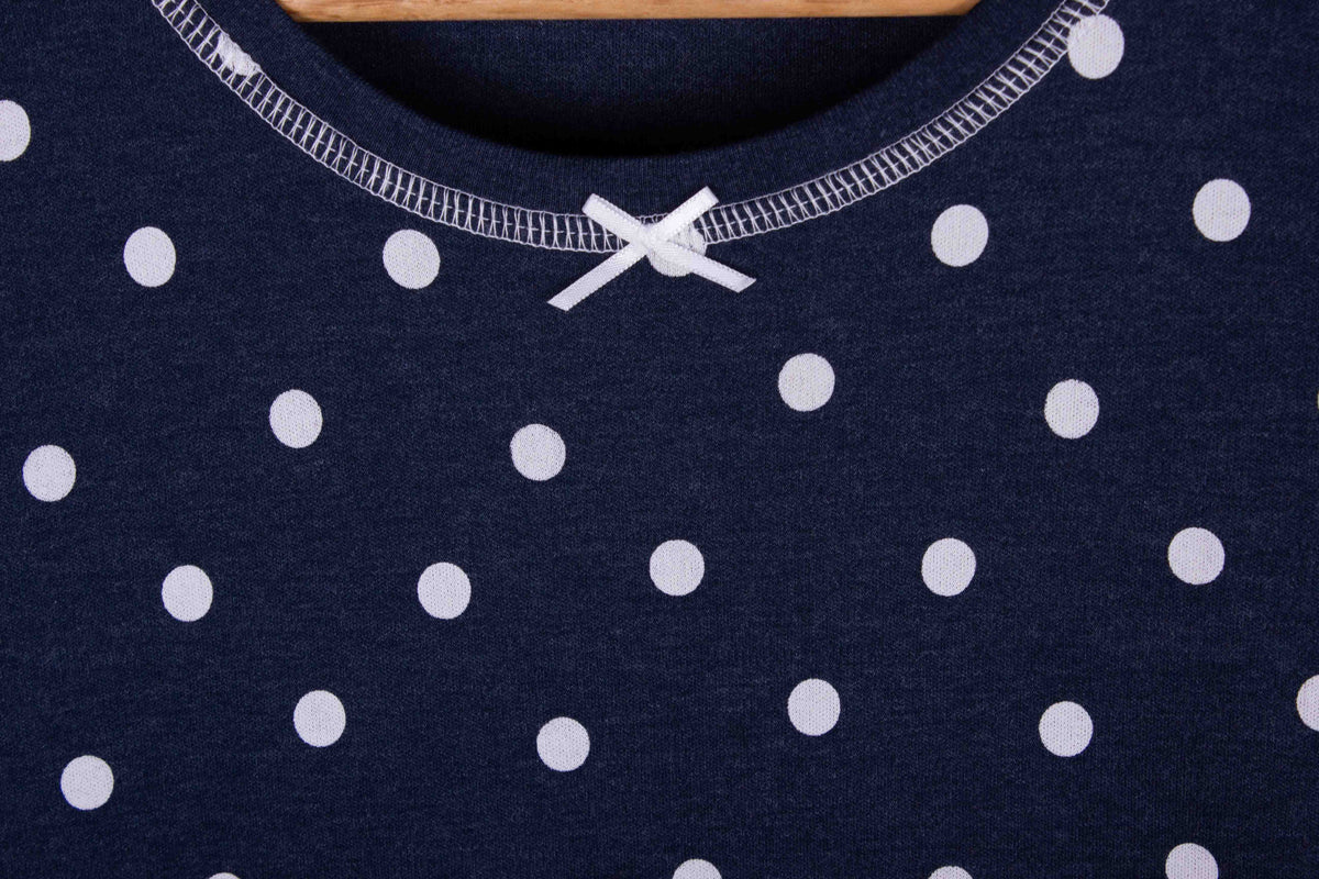 Soft Navy All-Over Polka Dots
