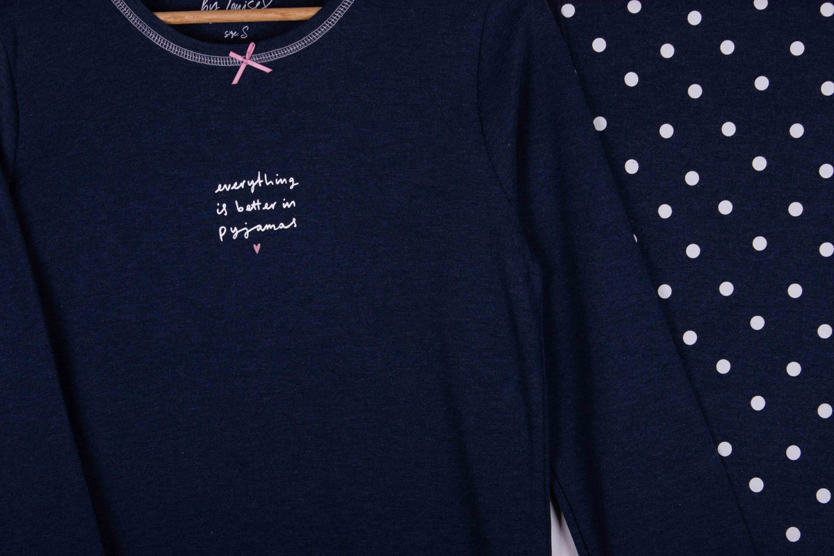 Soft Navy Polka Dots