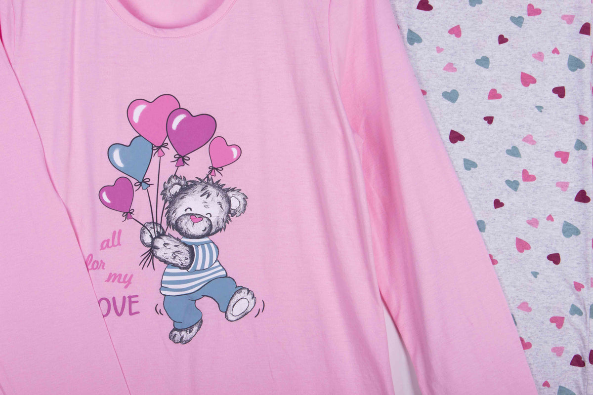 Pink Teddy Heart Balloons