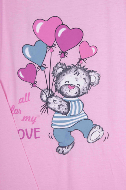 Pink Teddy Heart Balloons