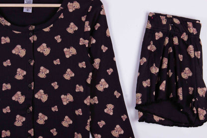 Black & Caramel Teddy Bears Shorts
