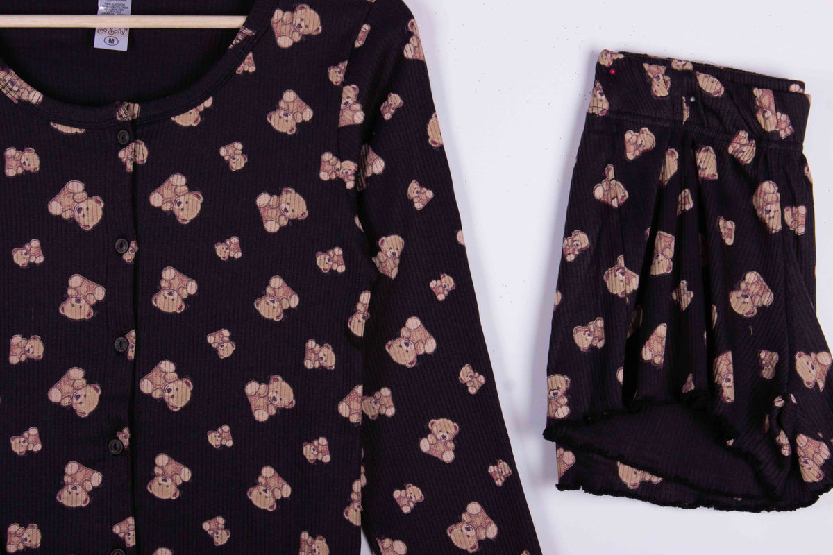 Black & Caramel Teddy Bears Shorts