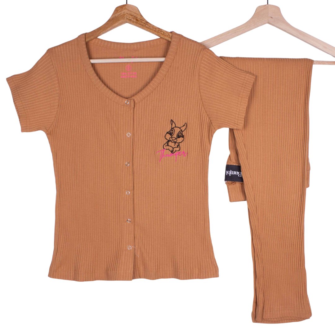 Cozy Thumper (Brown - Ribbed Cotton)