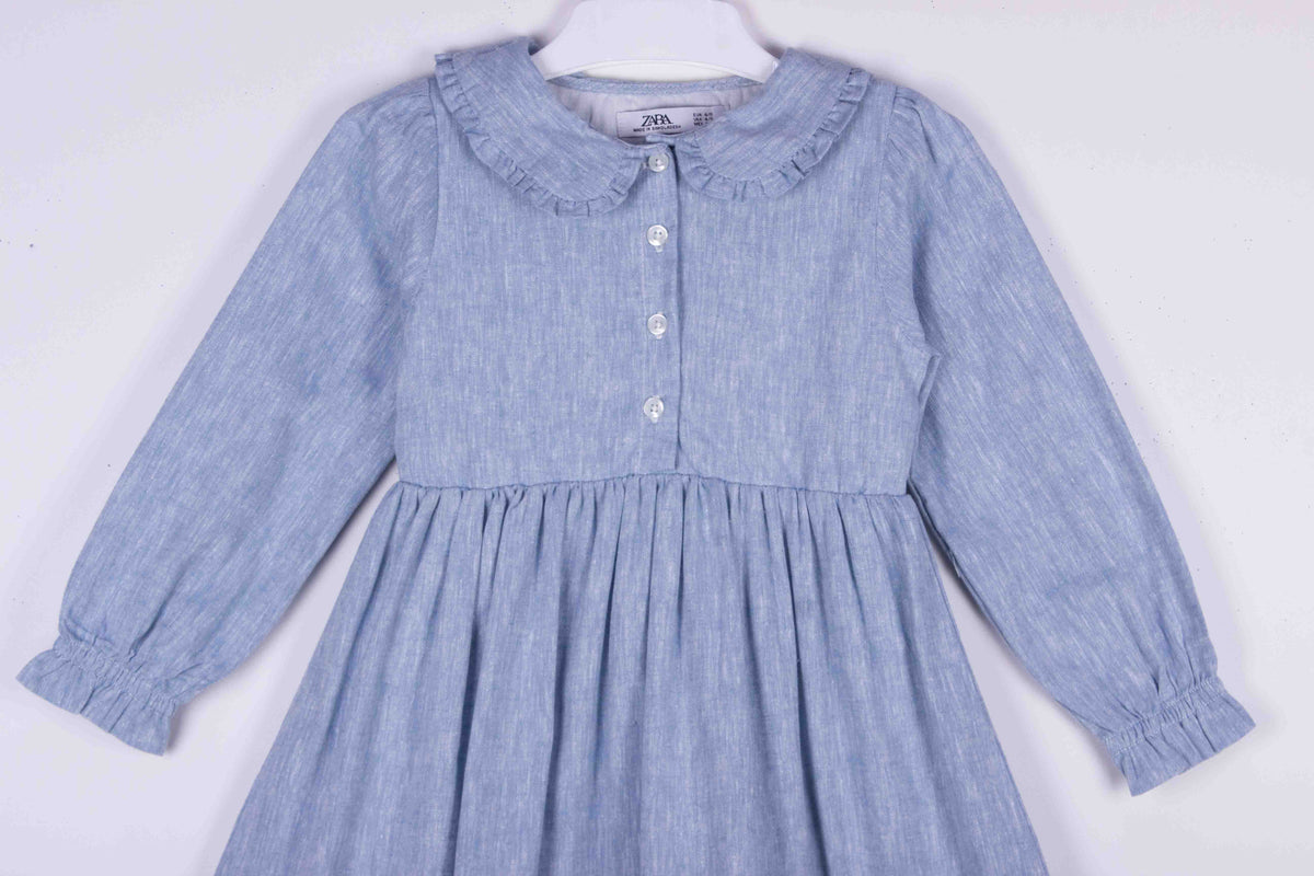 Dusty Blue Ruffle Collar