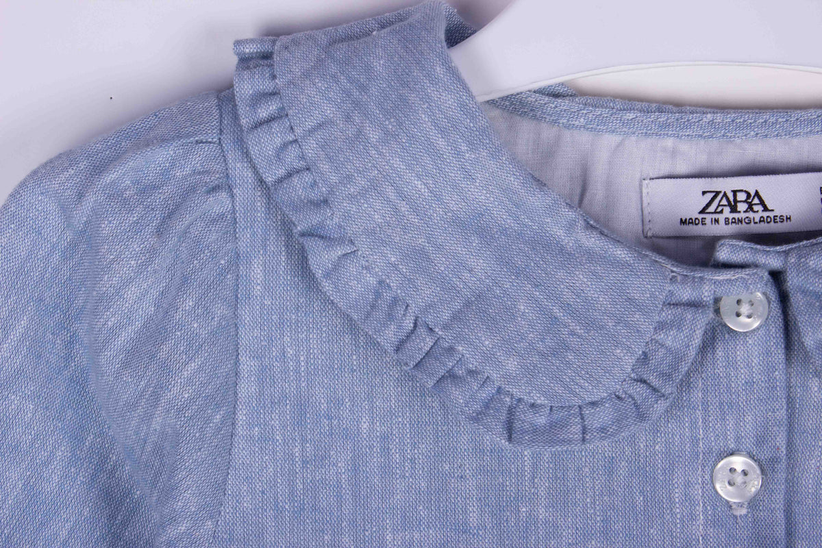 Dusty Blue Ruffle Collar