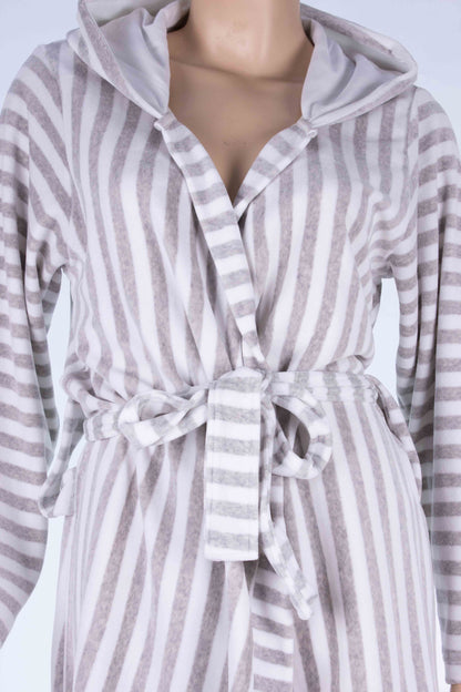 Cocoa Stripe Robe (Velvet)