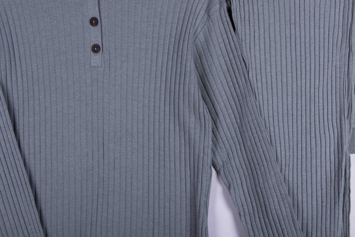 Slate Ribbed Henley