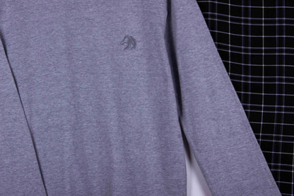 Kids Heather Grey Black Grid