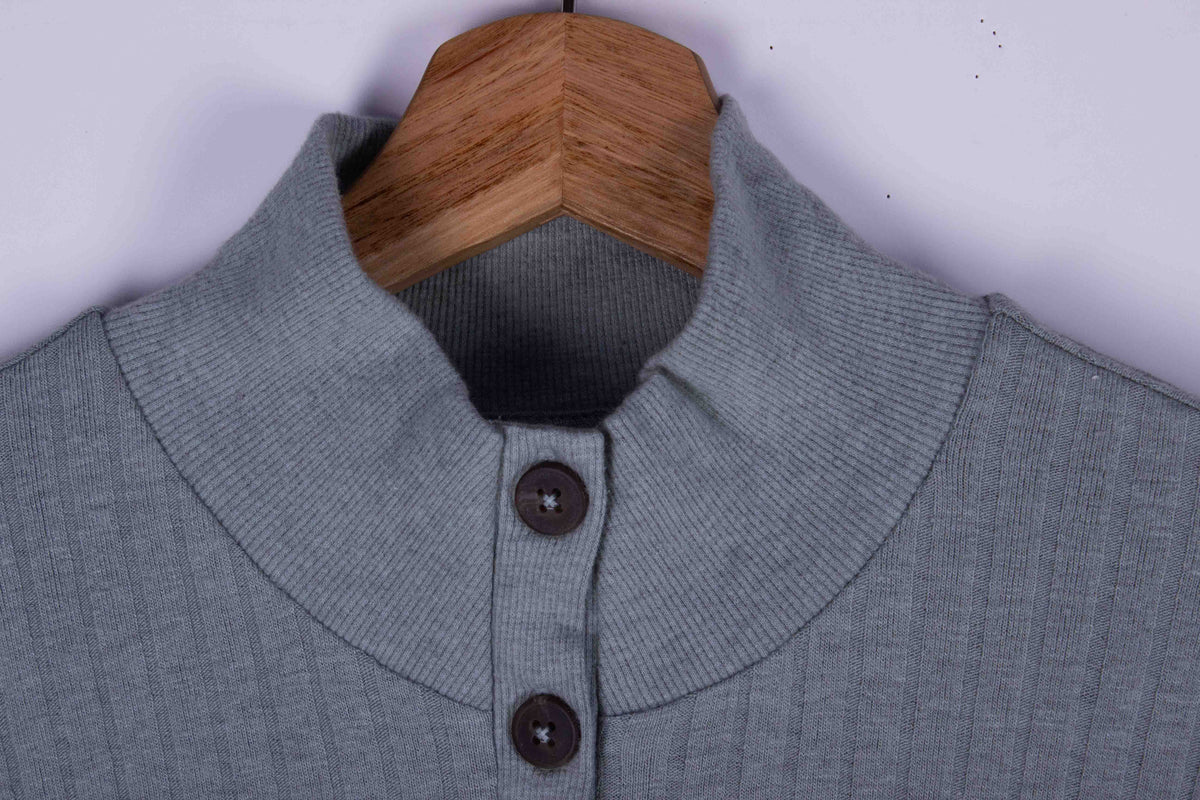 Slate Ribbed Henley
