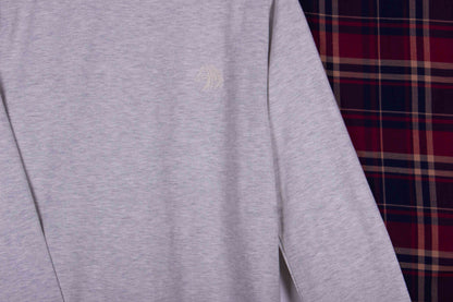 Light Grey Burgundy Tartan