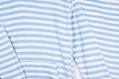 Icy Blue Striped Hoodie