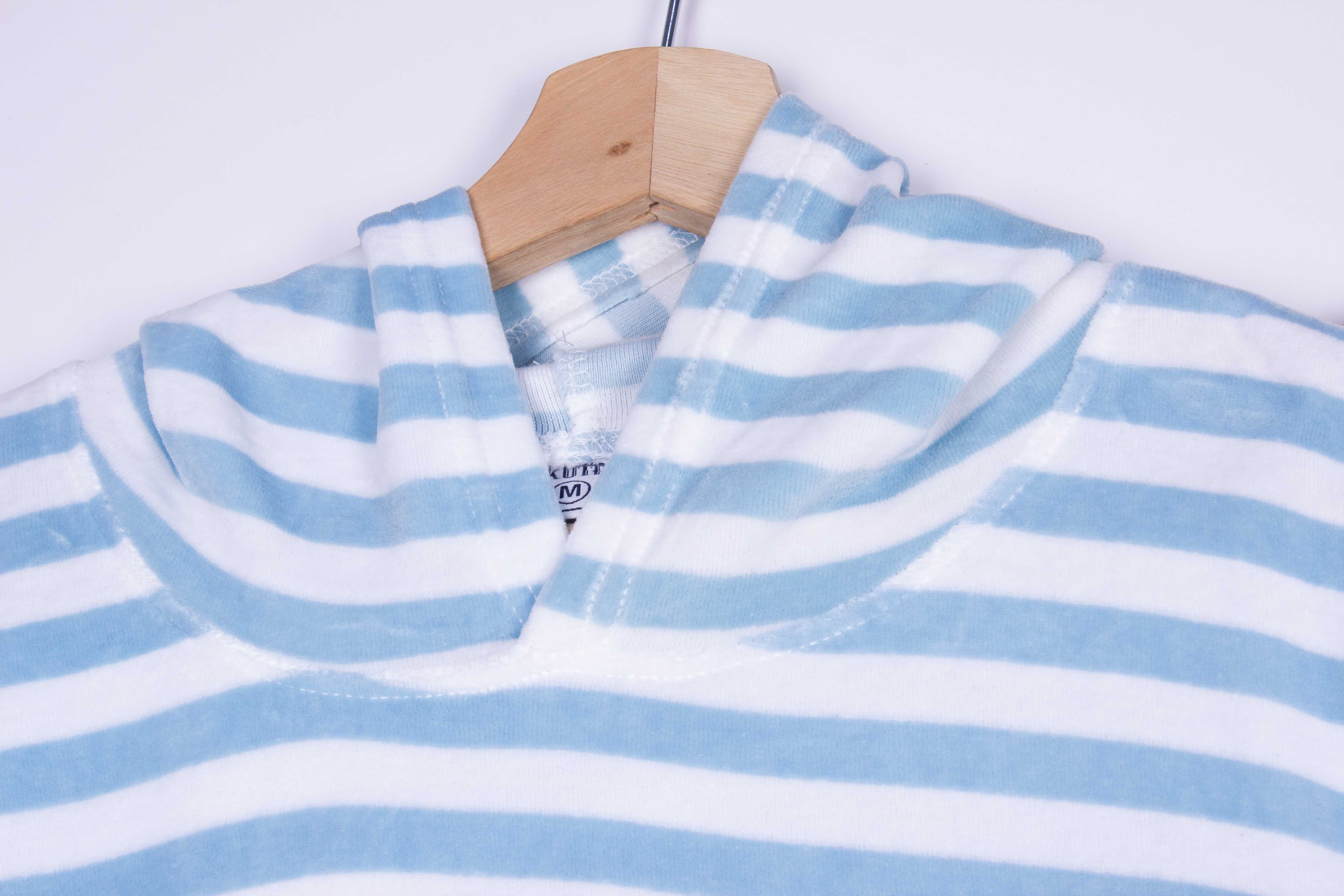 Icy Blue Striped Hoodie