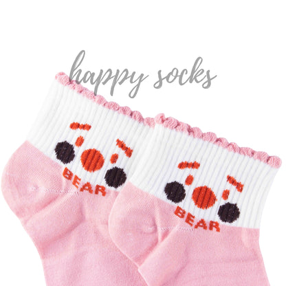 Berry Bear 3-Pack – Cute Ankle Socks