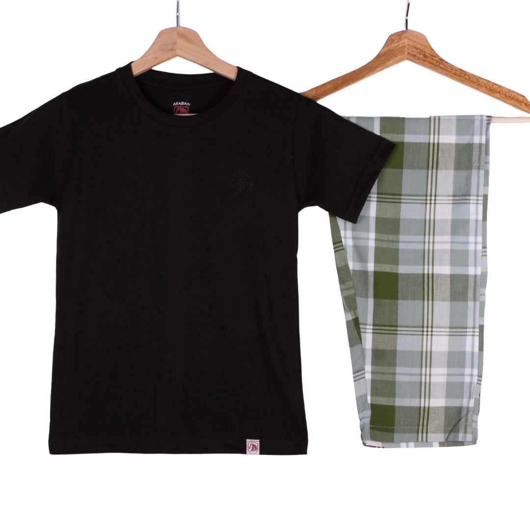 Black Olive White Plaid