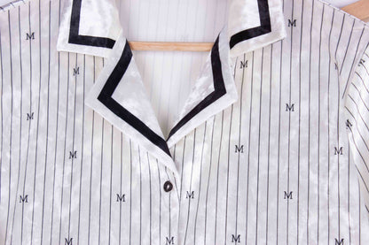 White Pinstripes Classy Velvet