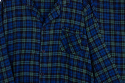 Navy Green Flannel Check