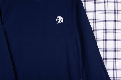 Deep Navy Winter Check Pajama Set