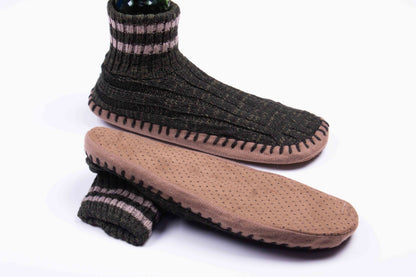 Forest Heather Knit Sock Booties