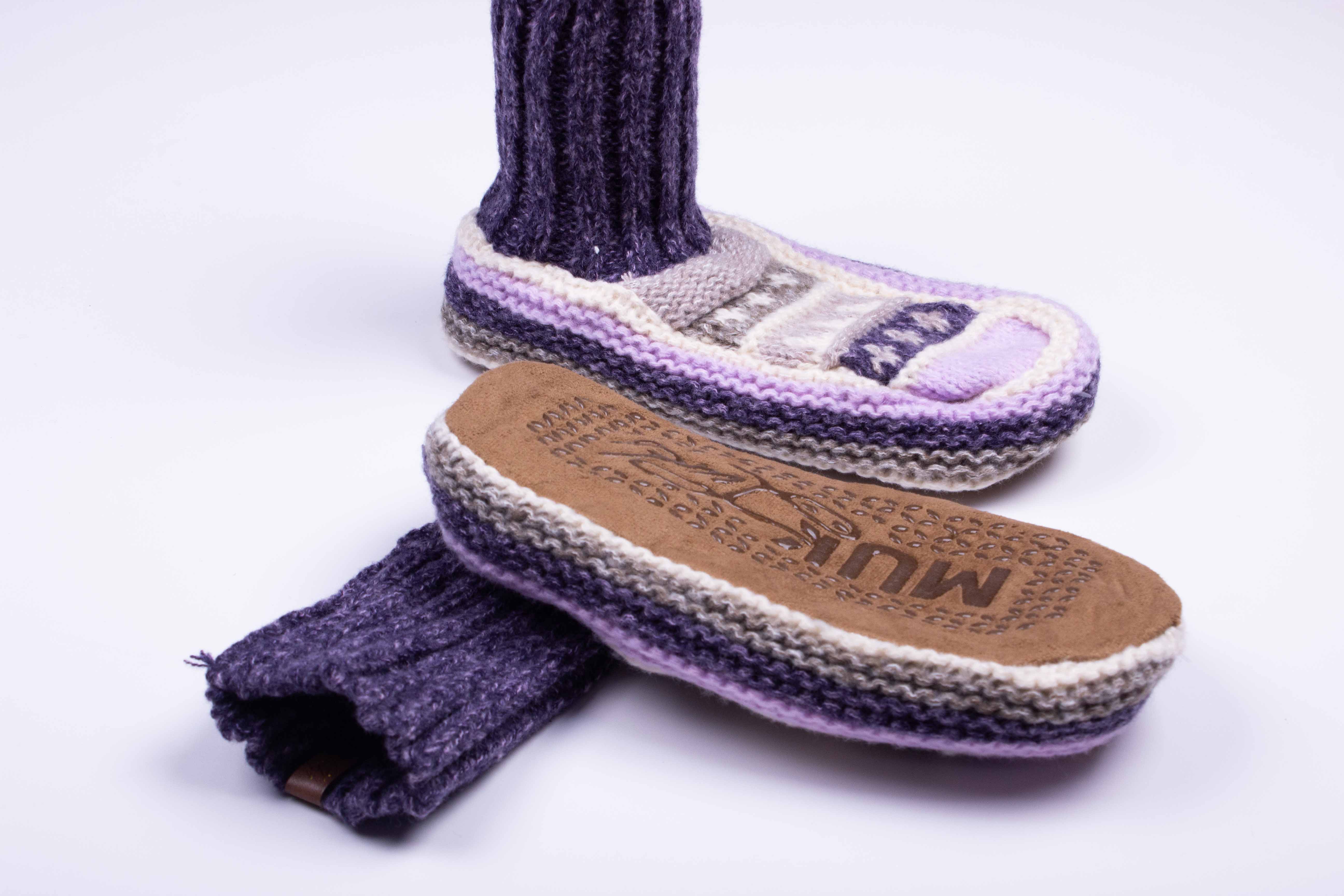 Orchid Frost Knit Slipper Socks