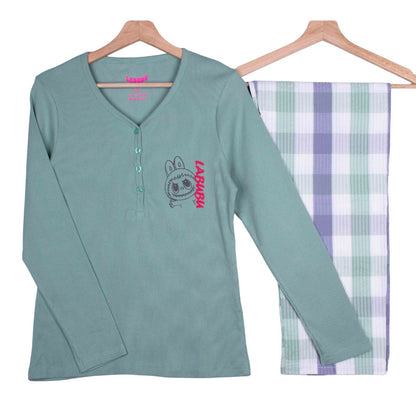 Labubu Minty Plaid