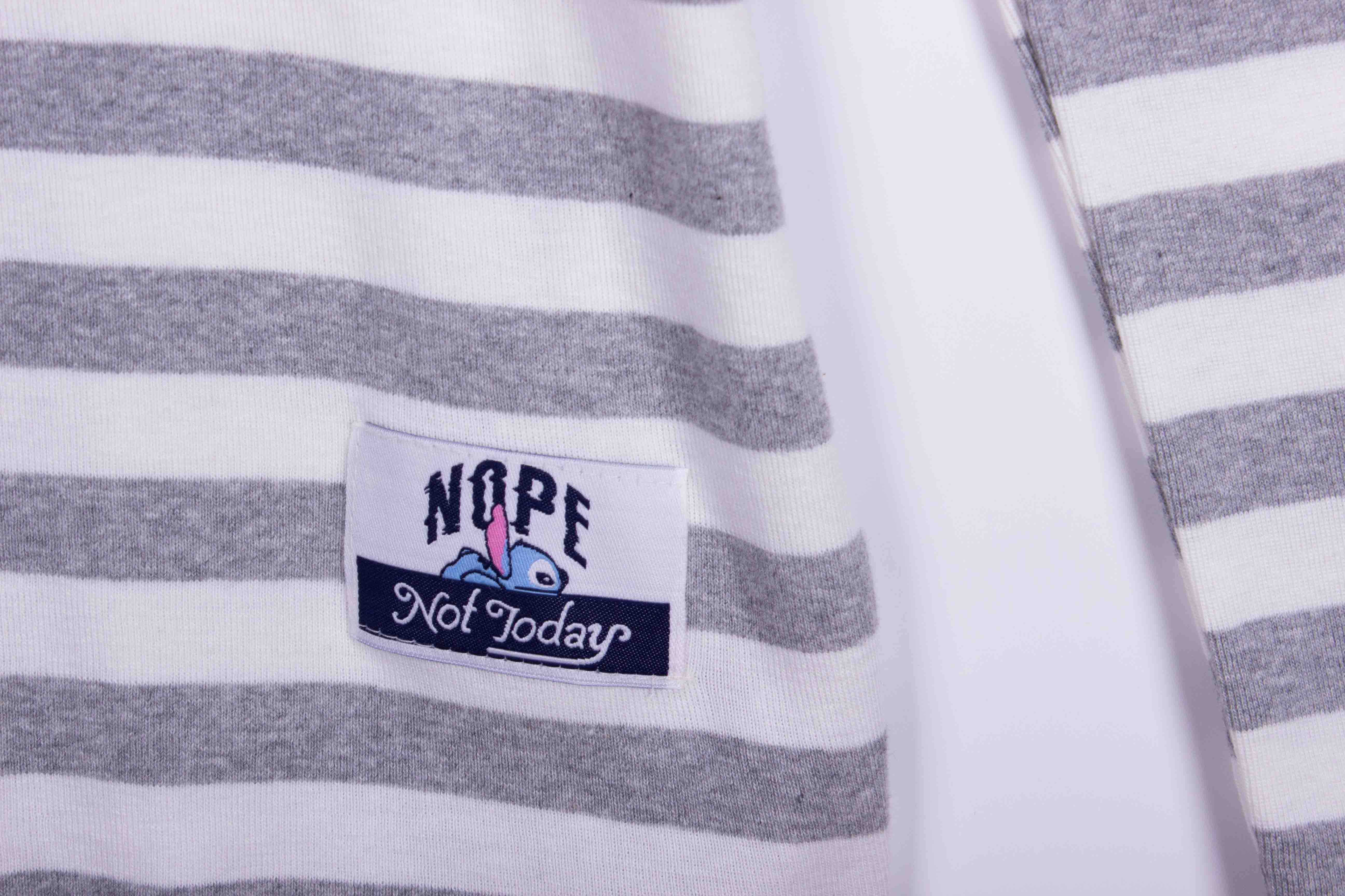 We Love Stitch Striped Grey