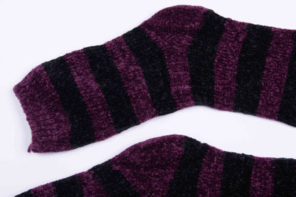 Midnight Plum Cozy Stripes