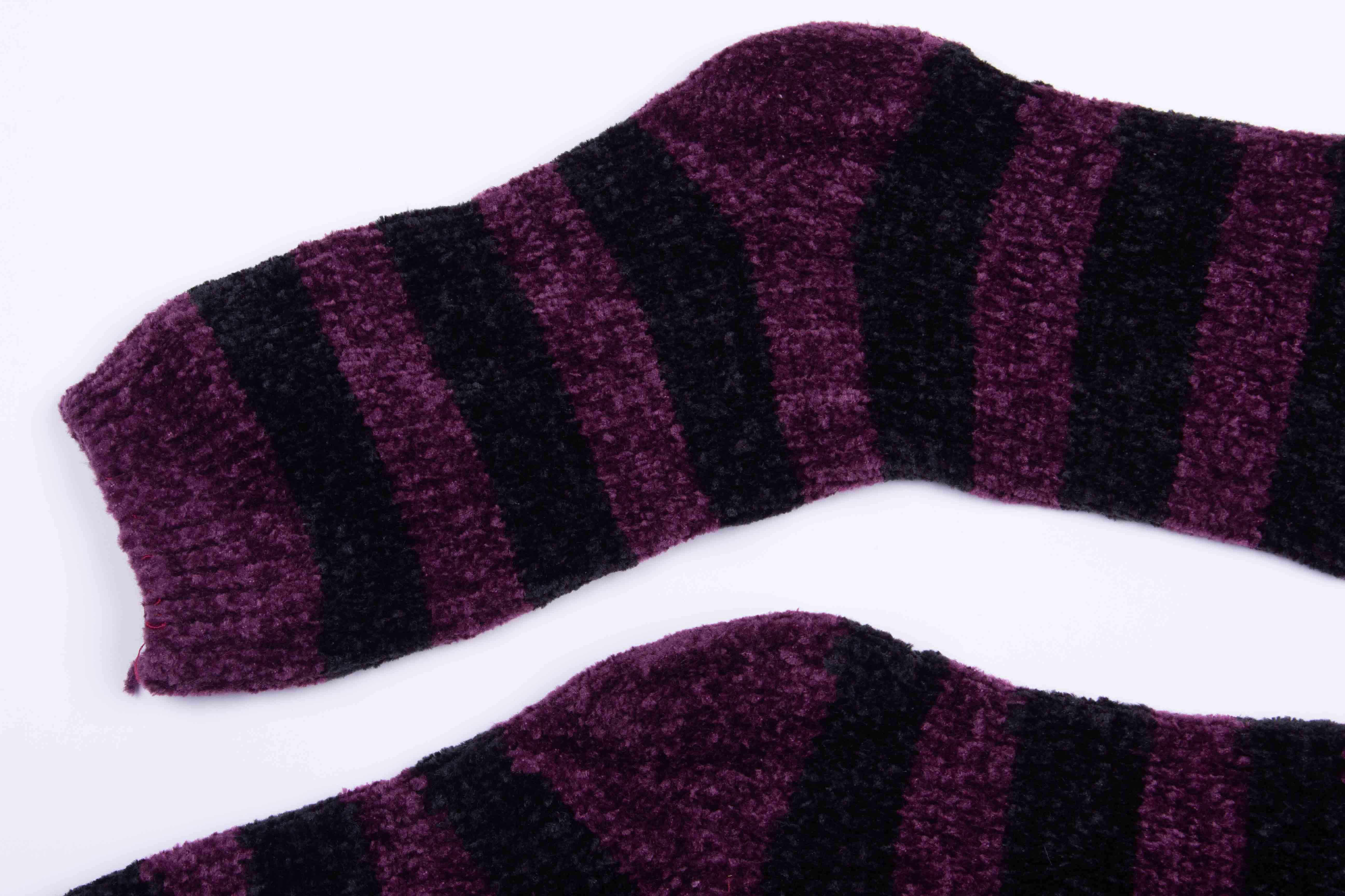 Midnight Plum Cozy Stripes