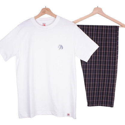 Pure White, Earth Tone Plaid
