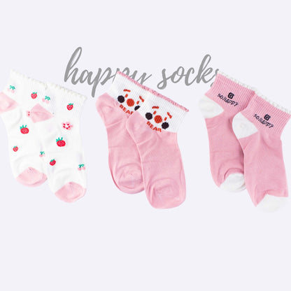 Berry Bear 3-Pack – Cute Ankle Socks